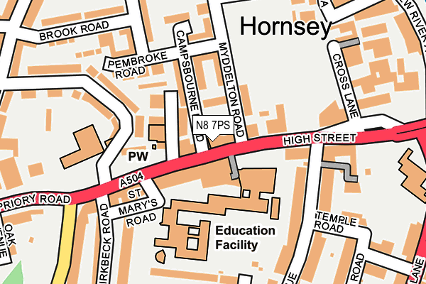 N8 7PS map - OS OpenMap – Local (Ordnance Survey)