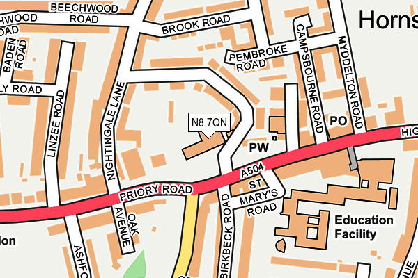 N8 7QN map - OS OpenMap – Local (Ordnance Survey)