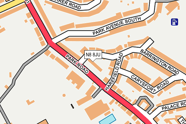 N8 8JU map - OS OpenMap – Local (Ordnance Survey)