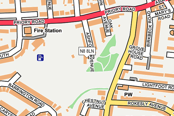 N8 8LN map - OS OpenMap – Local (Ordnance Survey)