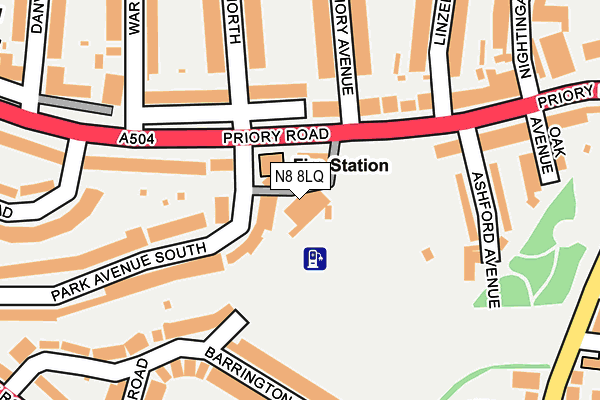 N8 8LQ map - OS OpenMap – Local (Ordnance Survey)