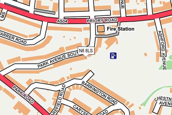 N8 8LS map - OS OpenMap – Local (Ordnance Survey)