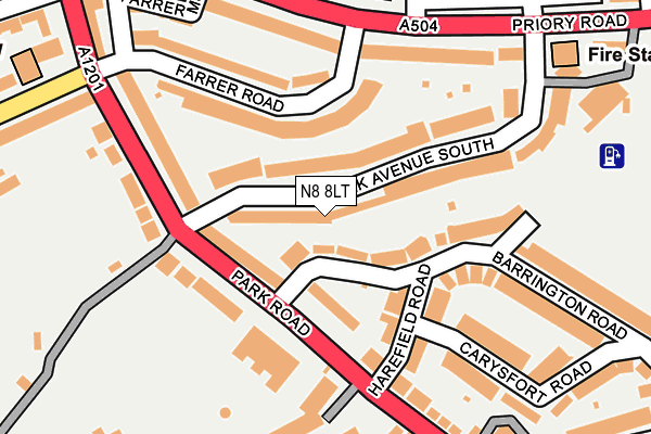 N8 8LT map - OS OpenMap – Local (Ordnance Survey)