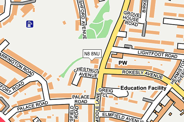 N8 8NU map - OS OpenMap – Local (Ordnance Survey)