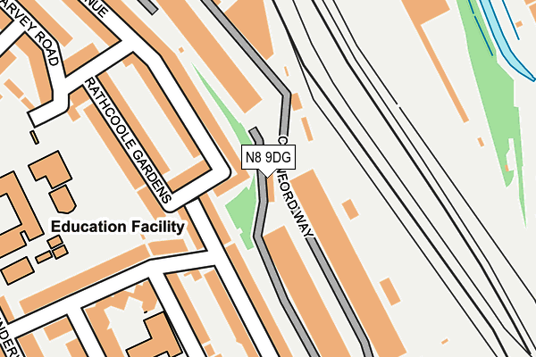 N8 9DG map - OS OpenMap – Local (Ordnance Survey)