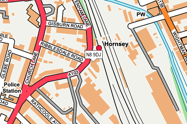 N8 9DJ map - OS OpenMap – Local (Ordnance Survey)