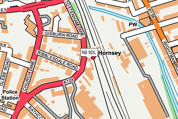 N8 9DL map - OS OpenMap – Local (Ordnance Survey)