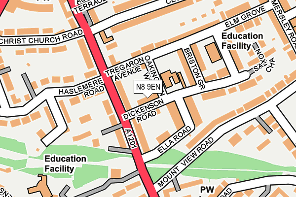 N8 9EN map - OS OpenMap – Local (Ordnance Survey)