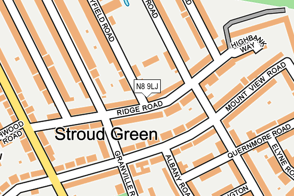 N8 9LJ map - OS OpenMap – Local (Ordnance Survey)