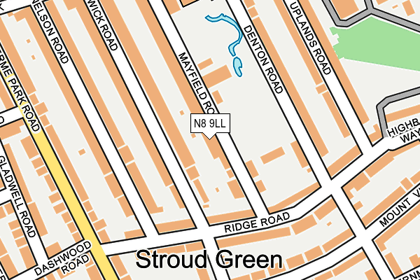 N8 9LL map - OS OpenMap – Local (Ordnance Survey)