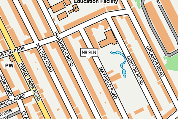N8 9LN map - OS OpenMap – Local (Ordnance Survey)