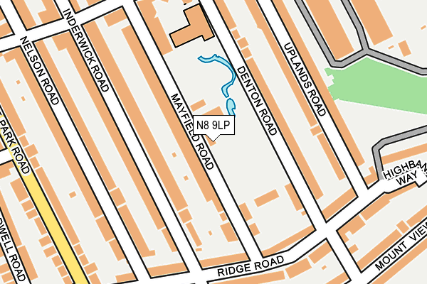 N8 9LP map - OS OpenMap – Local (Ordnance Survey)