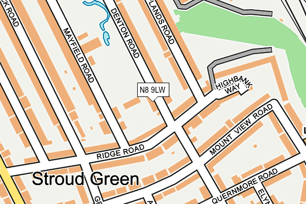 N8 9LW map - OS OpenMap – Local (Ordnance Survey)