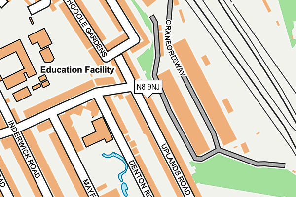 N8 9NJ map - OS OpenMap – Local (Ordnance Survey)