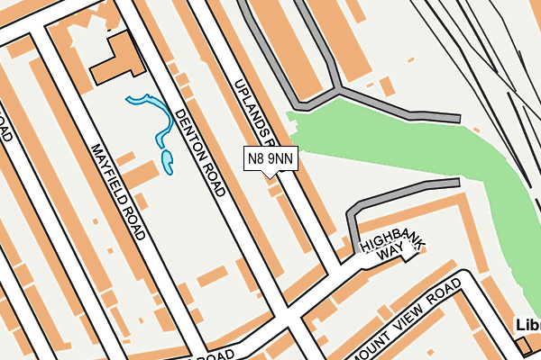 N8 9NN map - OS OpenMap – Local (Ordnance Survey)