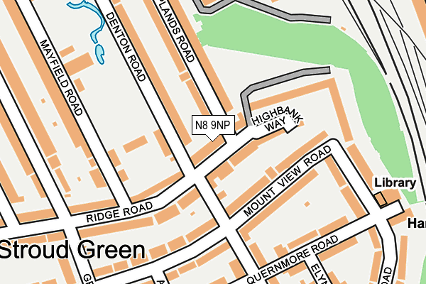 N8 9NP map - OS OpenMap – Local (Ordnance Survey)