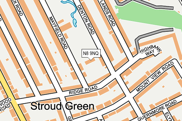 N8 9NQ map - OS OpenMap – Local (Ordnance Survey)