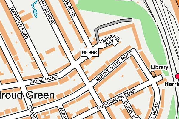 N8 9NR map - OS OpenMap – Local (Ordnance Survey)