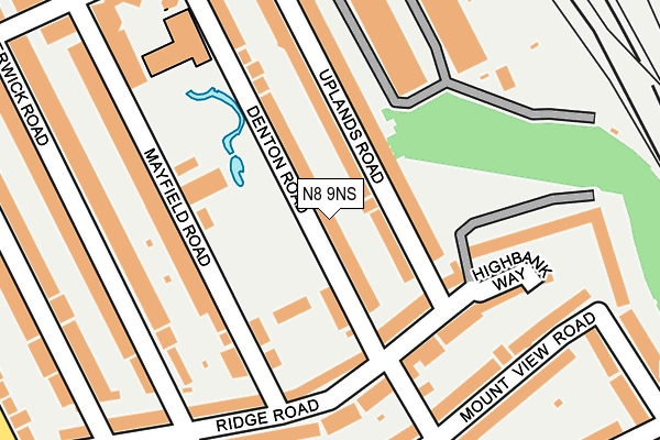 N8 9NS map - OS OpenMap – Local (Ordnance Survey)
