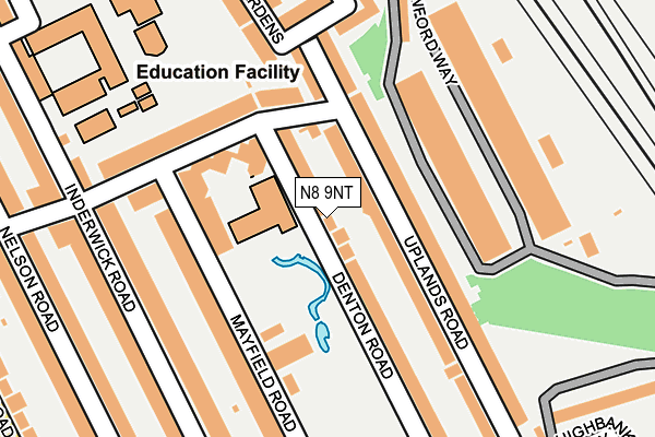 N8 9NT map - OS OpenMap – Local (Ordnance Survey)