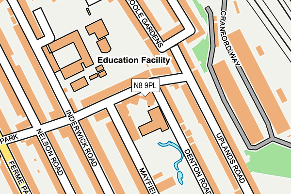 N8 9PL map - OS OpenMap – Local (Ordnance Survey)
