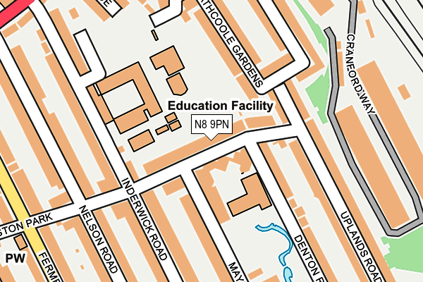 N8 9PN map - OS OpenMap – Local (Ordnance Survey)
