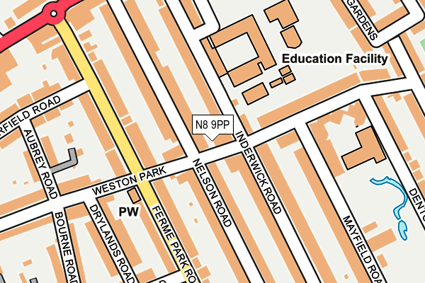 N8 9PP map - OS OpenMap – Local (Ordnance Survey)