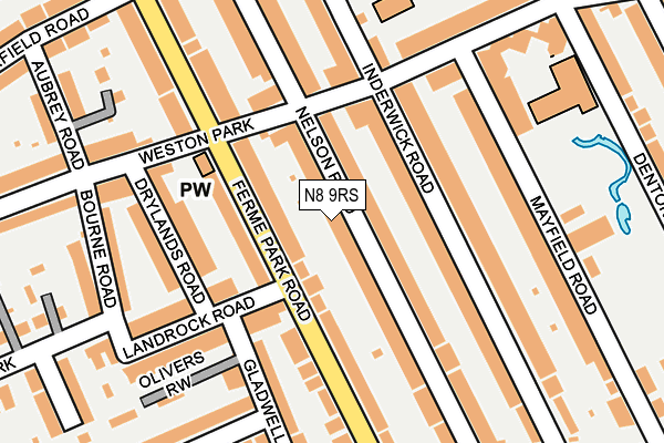 N8 9RS map - OS OpenMap – Local (Ordnance Survey)