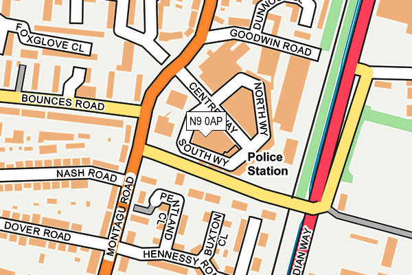 N9 0AP map - OS OpenMap – Local (Ordnance Survey)