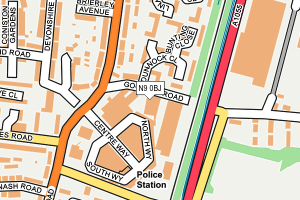 N9 0BJ map - OS OpenMap – Local (Ordnance Survey)