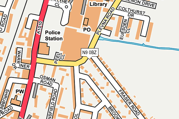 N9 0BZ map - OS OpenMap – Local (Ordnance Survey)