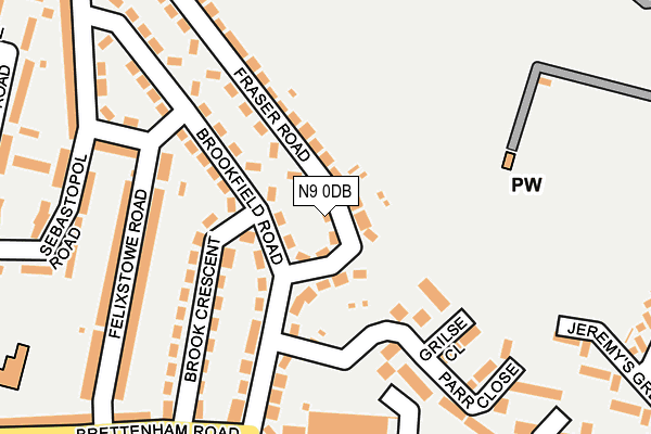 N9 0DB map - OS OpenMap – Local (Ordnance Survey)