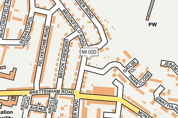 N9 0DD map - OS OpenMap – Local (Ordnance Survey)