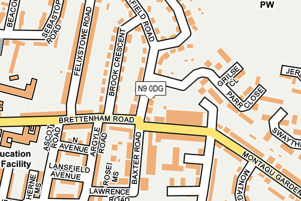 N9 0DG map - OS OpenMap – Local (Ordnance Survey)