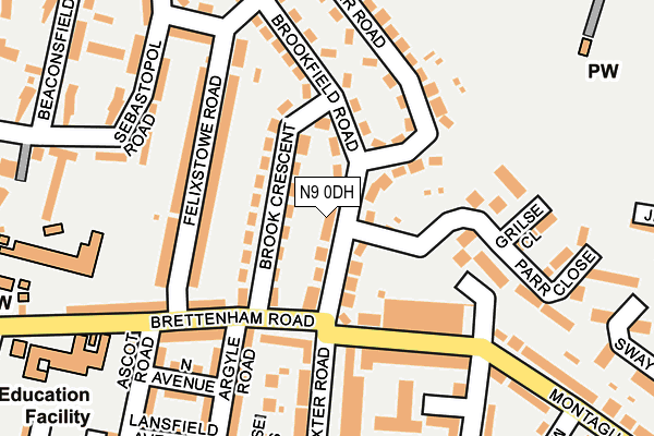 N9 0DH map - OS OpenMap – Local (Ordnance Survey)