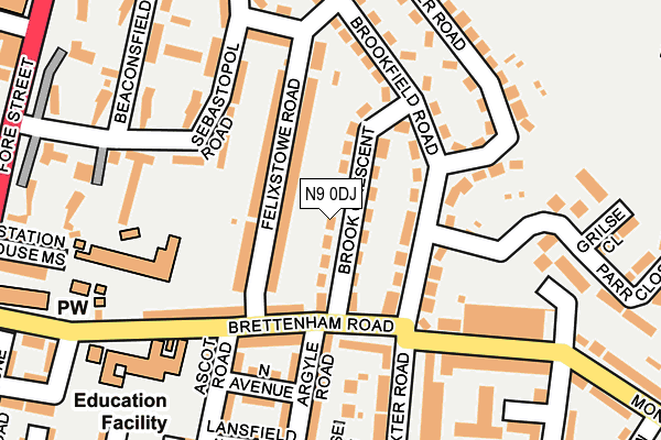 N9 0DJ map - OS OpenMap – Local (Ordnance Survey)