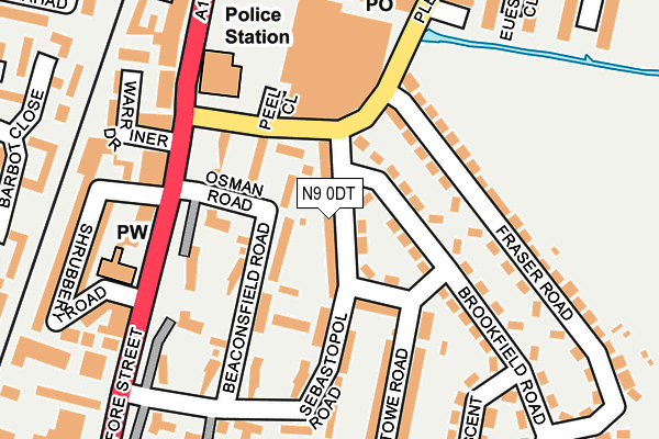 N9 0DT map - OS OpenMap – Local (Ordnance Survey)