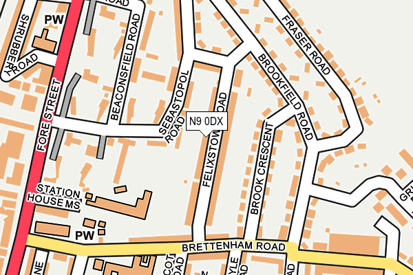 N9 0DX map - OS OpenMap – Local (Ordnance Survey)