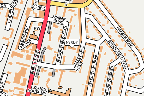 N9 0DY map - OS OpenMap – Local (Ordnance Survey)