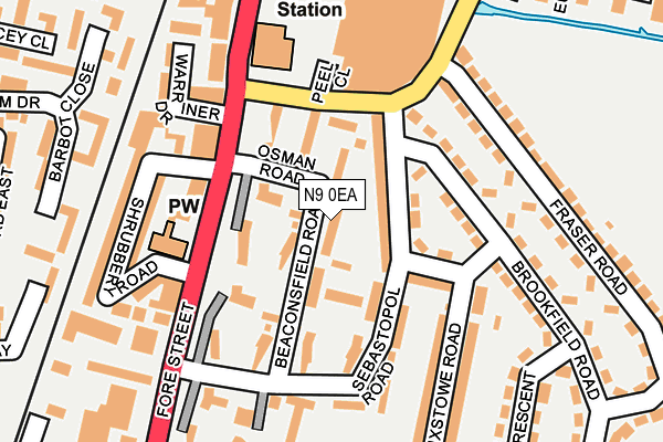 N9 0EA map - OS OpenMap – Local (Ordnance Survey)