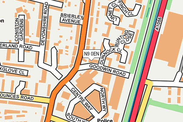 N9 0EN map - OS OpenMap – Local (Ordnance Survey)