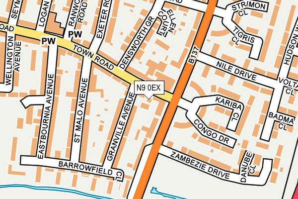N9 0EX map - OS OpenMap – Local (Ordnance Survey)