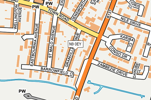 N9 0EY map - OS OpenMap – Local (Ordnance Survey)