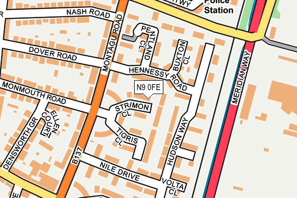 N9 0FE map - OS OpenMap – Local (Ordnance Survey)