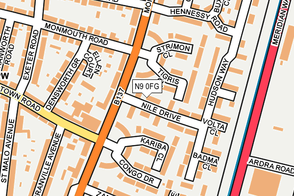 N9 0FG map - OS OpenMap – Local (Ordnance Survey)