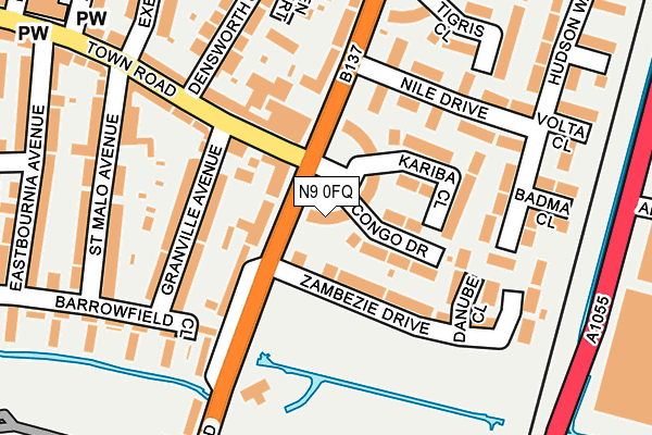 N9 0FQ map - OS OpenMap – Local (Ordnance Survey)