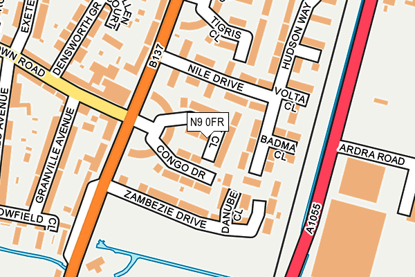 N9 0FR map - OS OpenMap – Local (Ordnance Survey)