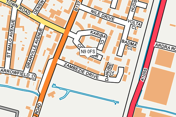 N9 0FS map - OS OpenMap – Local (Ordnance Survey)