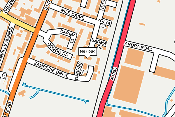 N9 0GR map - OS OpenMap – Local (Ordnance Survey)