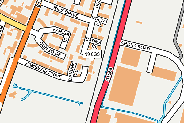 N9 0GS map - OS OpenMap – Local (Ordnance Survey)